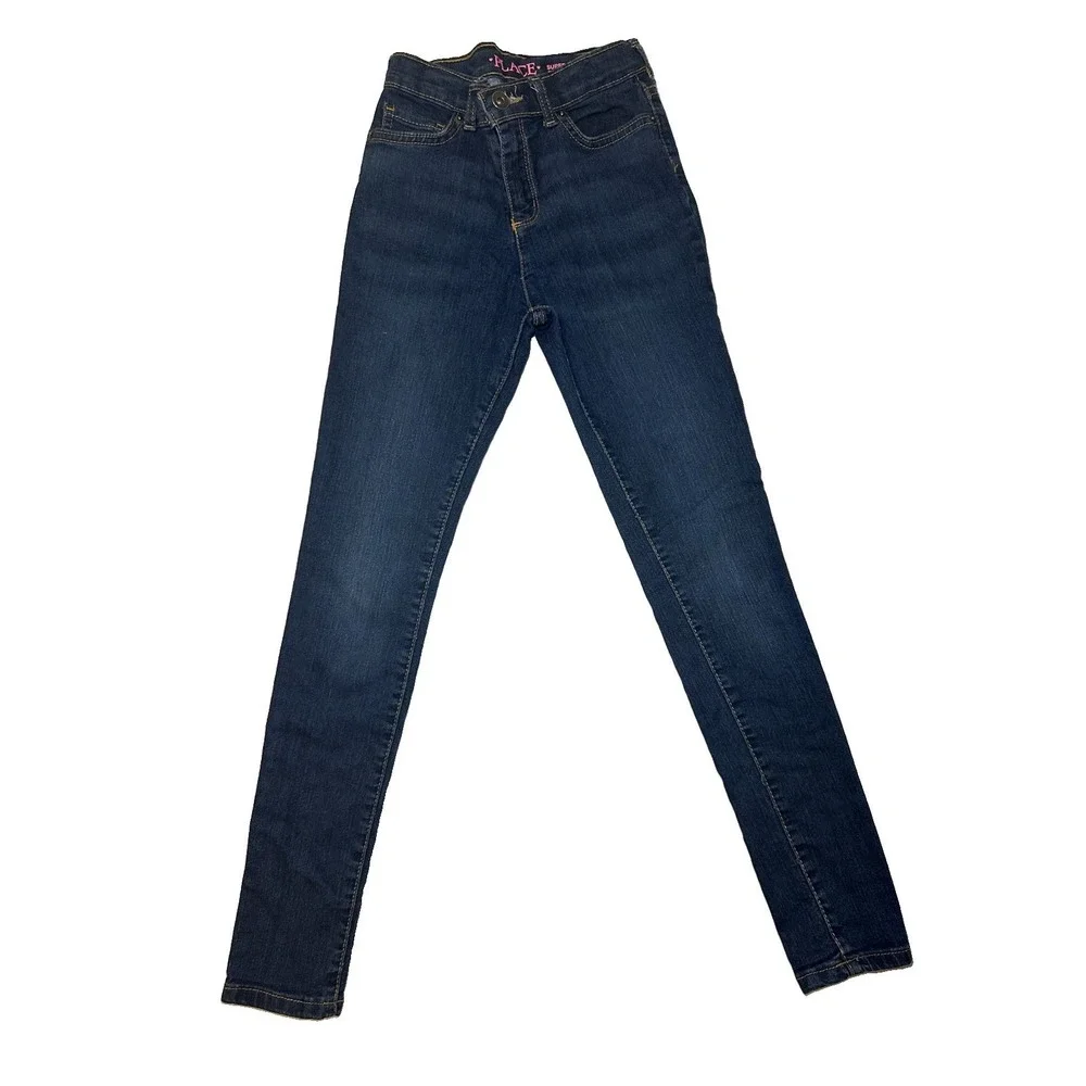The Children's Place Girls Super Skinny Jeans Size 12 Dark Wash Denim Adjustable